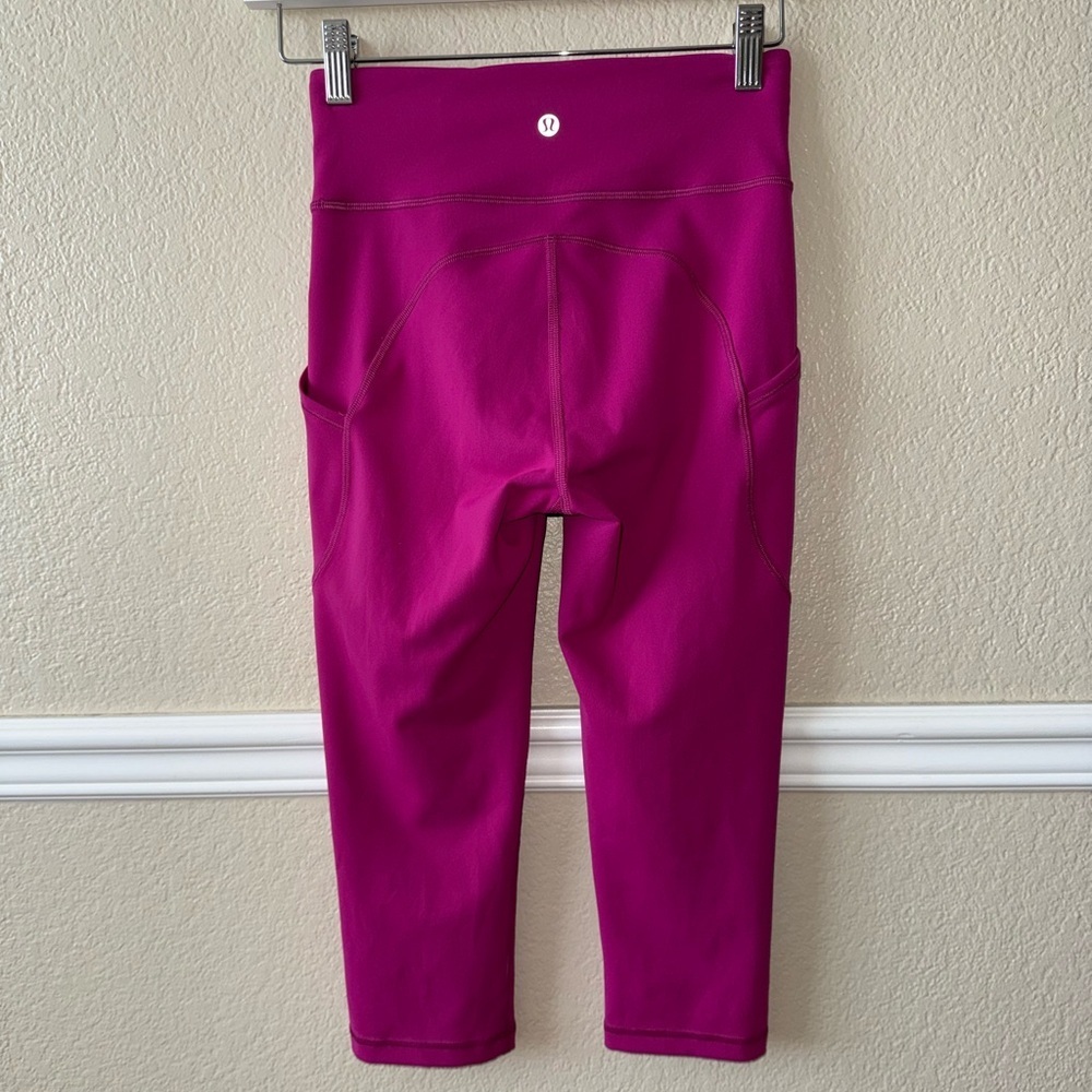 Lululemon Invigorate High-Rise Crop 17" Ripened Raspberry Pockets Pink Capri 4